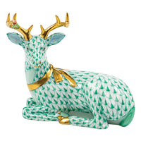 Lying Christmas Deer — Green