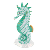 Seahorse On Scallop Shell — Green
