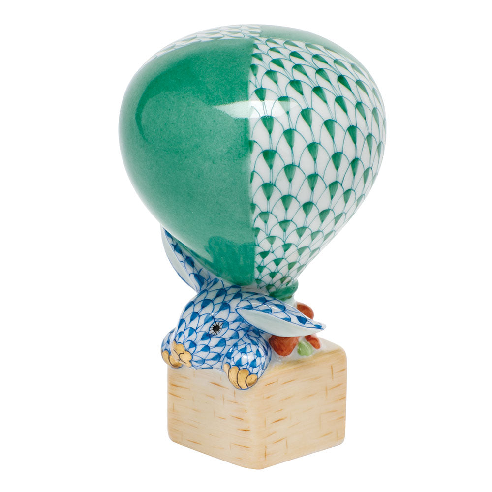 Hot Air Balloon Bunny — Green & Blue