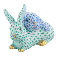 Snuggle Bunnies — Green & Blue