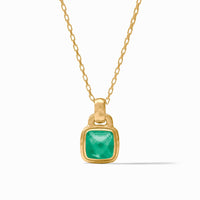 Julie Vos Sahara Solitaire Necklace, Iridescent Emerald Green