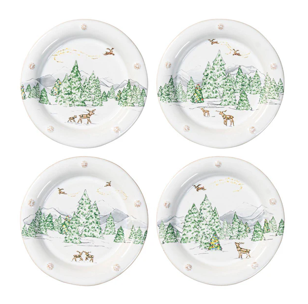 Berry & Thread North Pole Side/Cocktail Plate Assorted Set/4