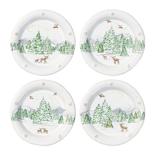 Berry & Thread North Pole Side/Cocktail Plate Assorted Set/4
