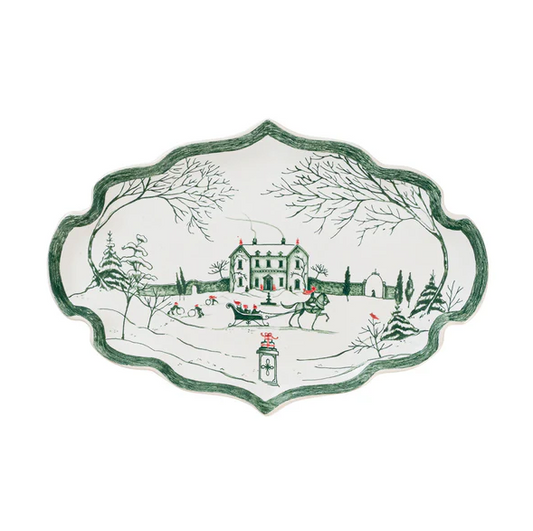 Country Estate Winter Frolic 7" Tray - Evergreen