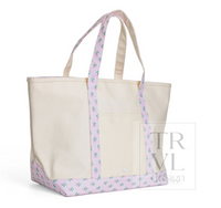 Large Maxi Tote - Natural with Petite Fleur Pink