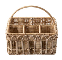 Provence Rattan Whitewash Silverware Caddy