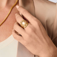 Julie Vos Stardust Statement Ring, Iridescent Champagne