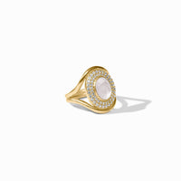 Julie Vos Stardust Statement Ring, Iridescent Clear Crystal