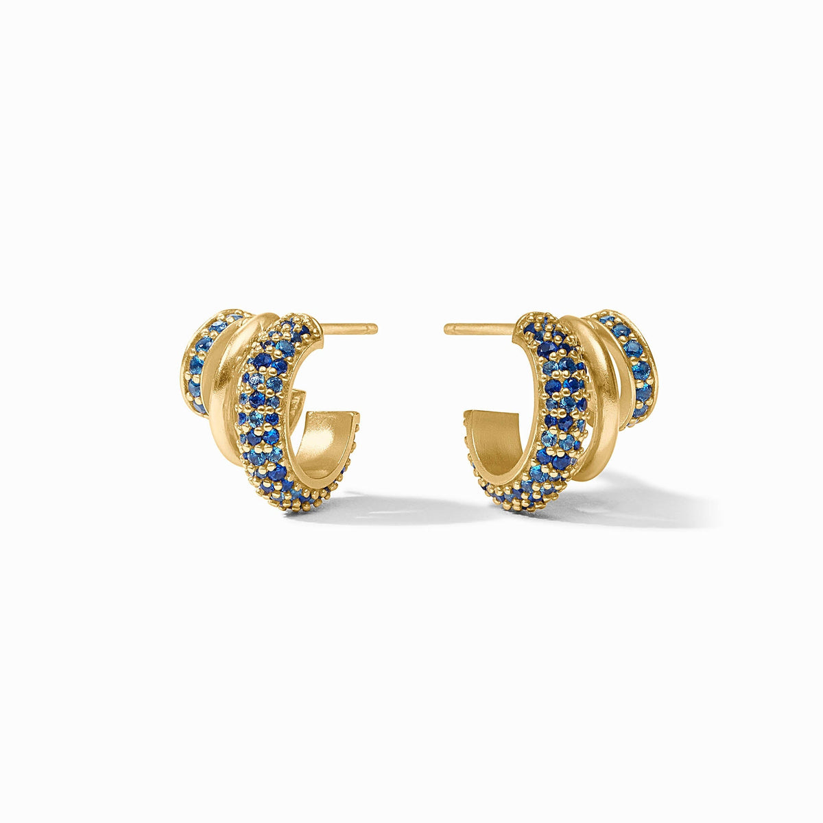 Julie Vos Stardust Triple Hoop, Sapphire Blue