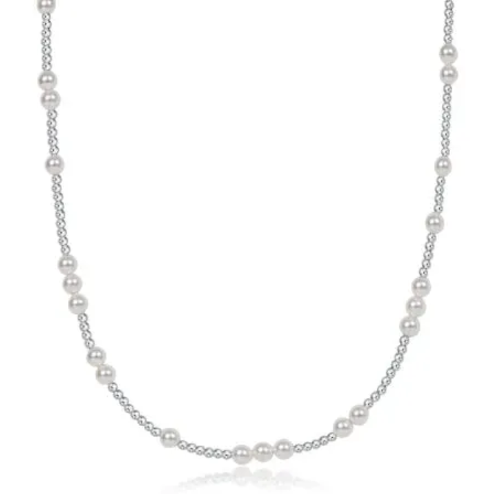 15" Choker Hope Unwritten - Sterling/Pearl **