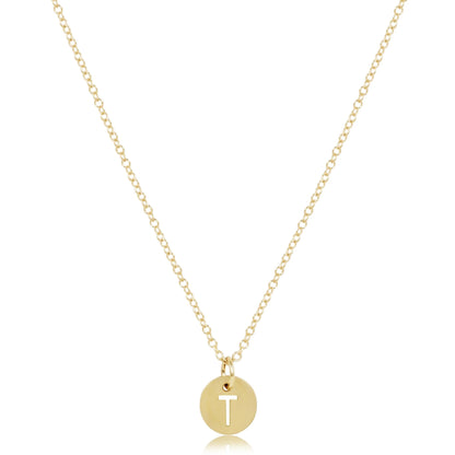 16" Necklace Respect Initial Disc - Gold **
