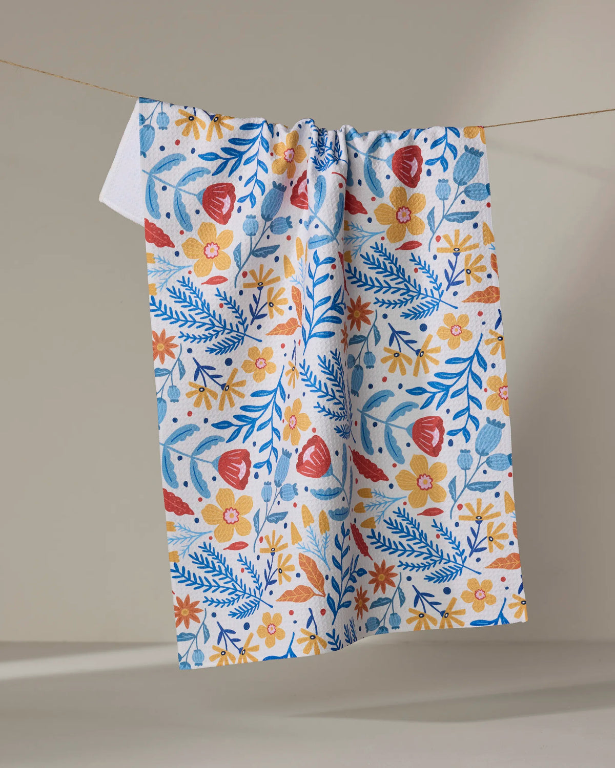 Folk Flora Tea Towel