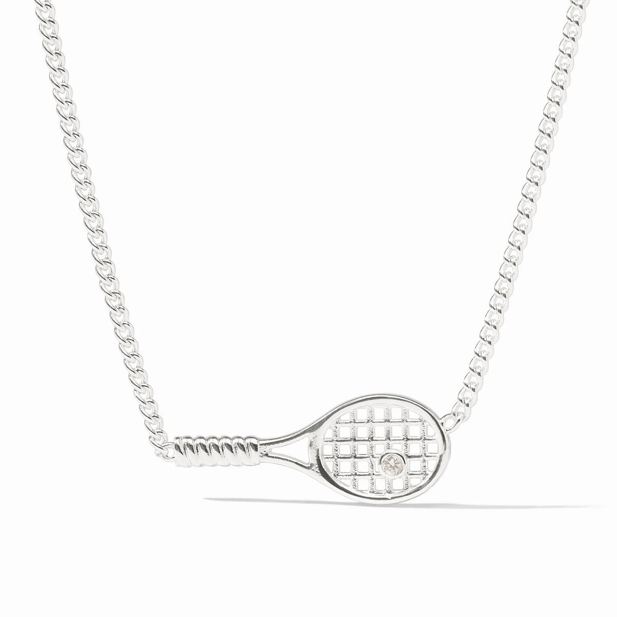 Sterling Tennis Racquet Delicate Necklace