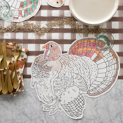 Die Cut Coloring Turkey Placemat