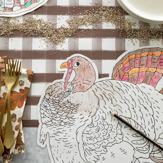 Die Cut Coloring Turkey Placemat