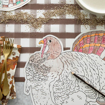 Die Cut Coloring Turkey Placemat