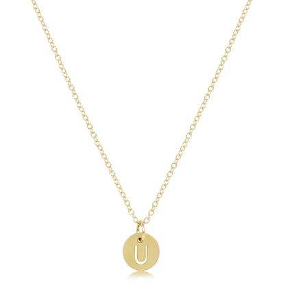 16" Necklace Respect Initial Disc - Gold **