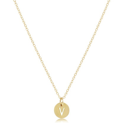 16" Necklace Respect Initial Disc - Gold **