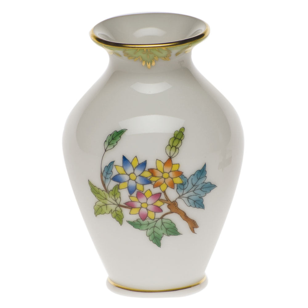 Queen Victoria Green Small Bud Vase with Lip