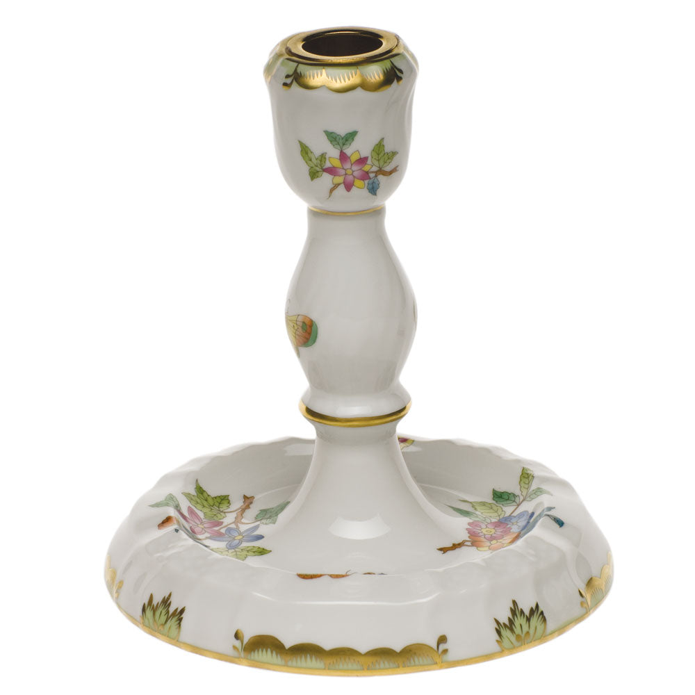 Queen Victoria Green Single Candlestick