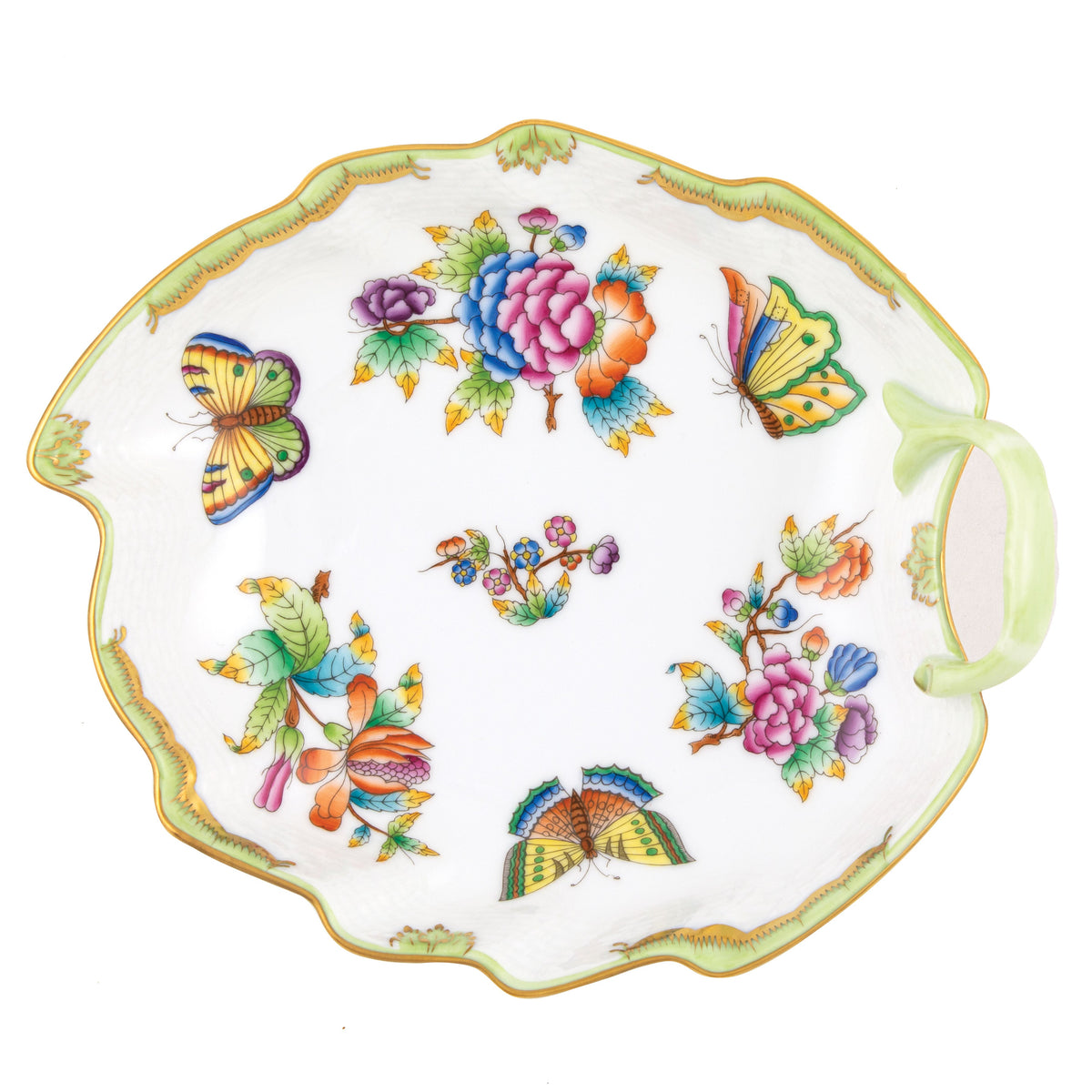 Queen Victoria Green Leaf Dish, 7.75″ long