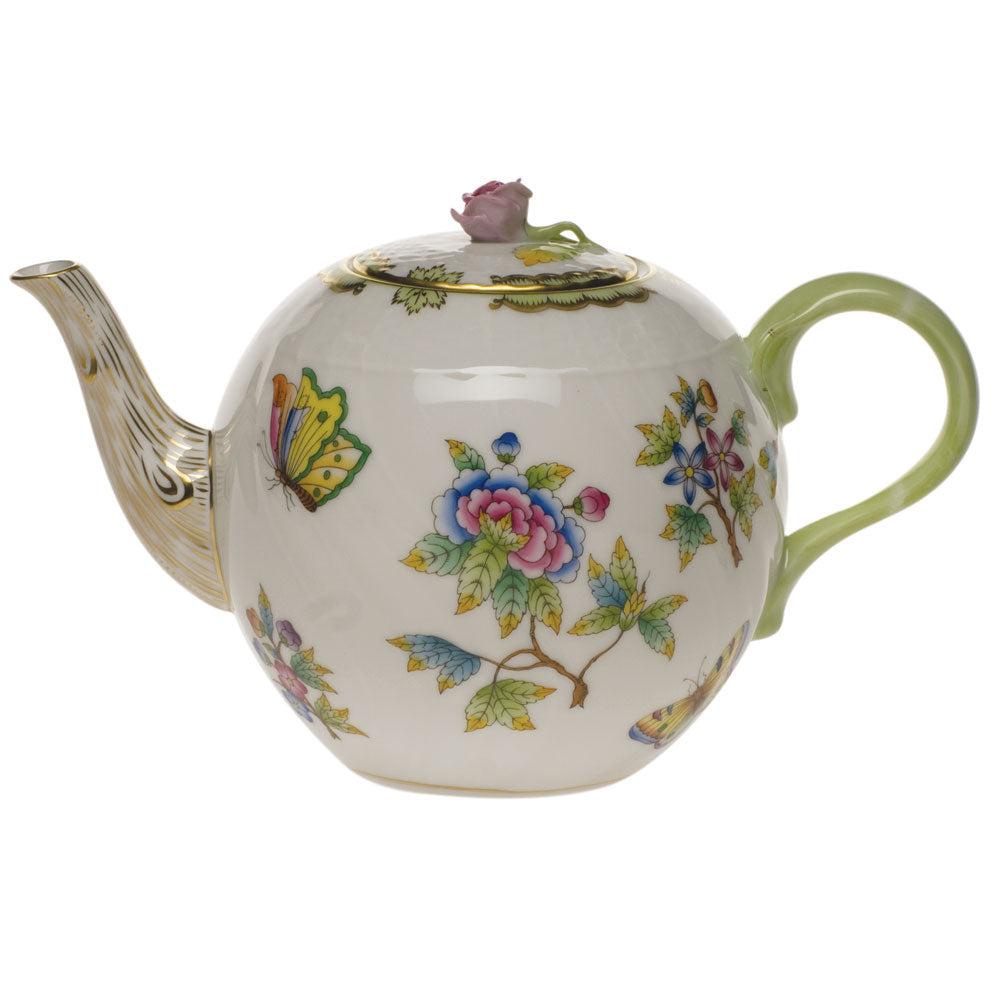 Queen Victoria Green Tea Pot with Rose, Motif 9, 36 oz, 5.5″ tall
