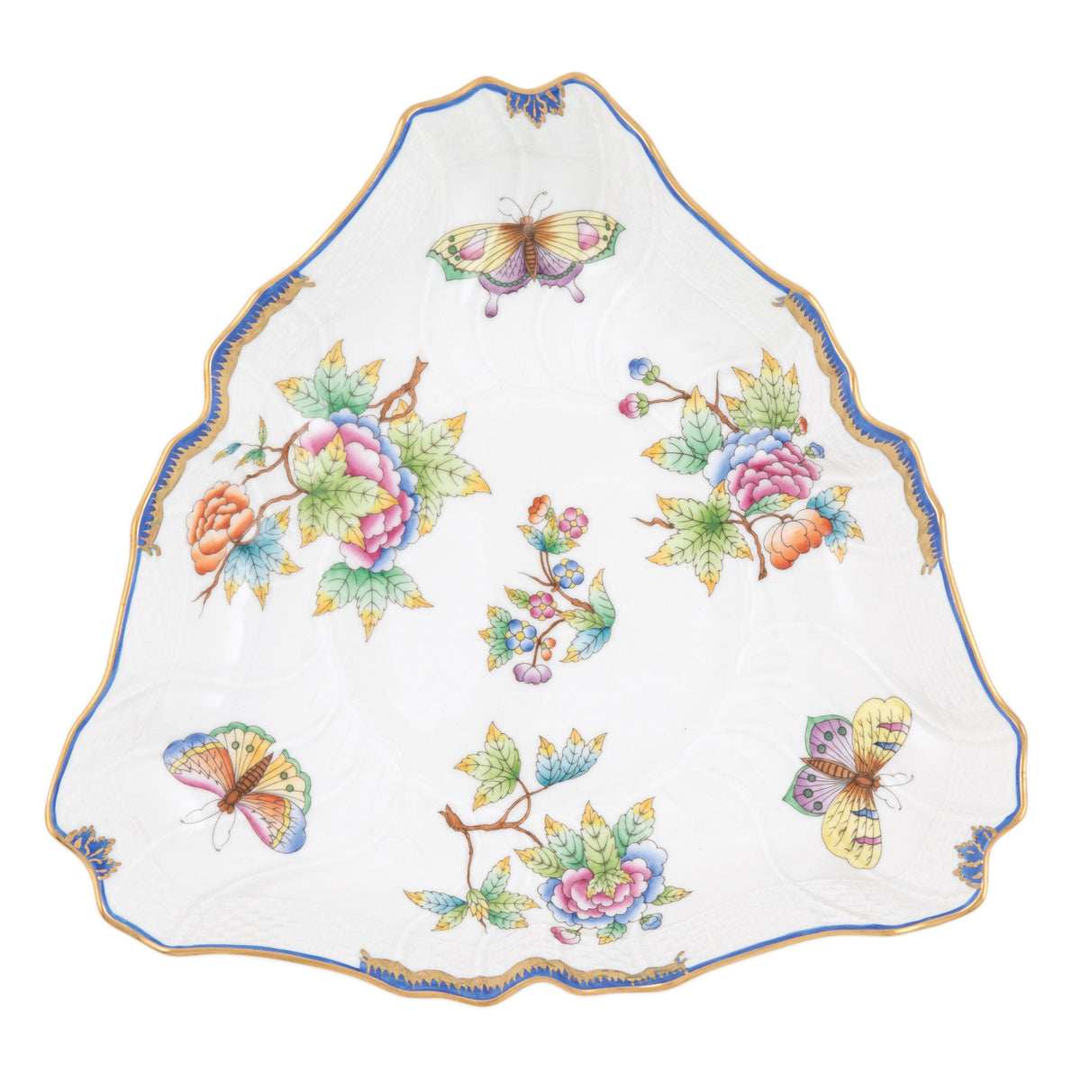 Queen Victoria Blue Triangle Dish