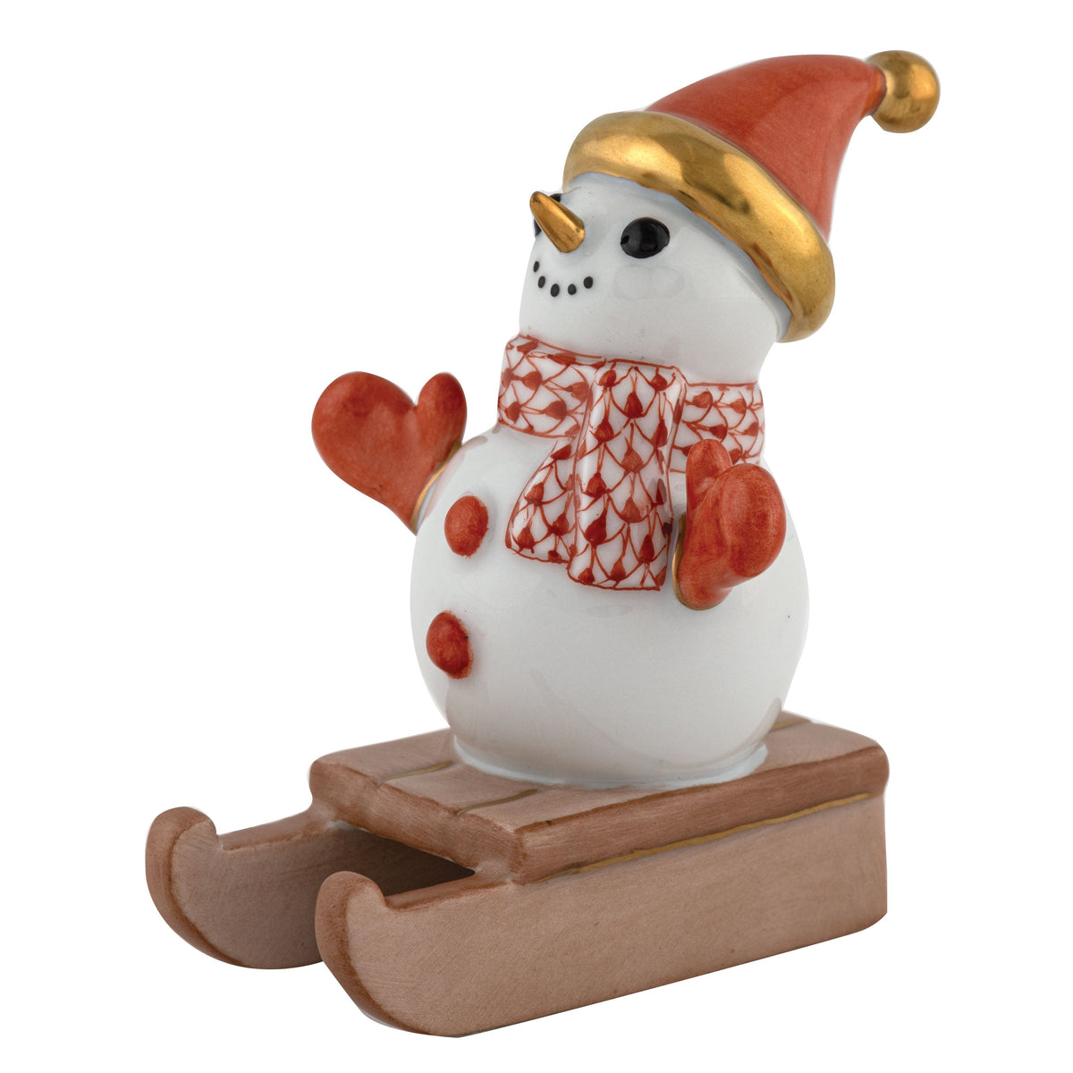 Sledding Snowman — Rust