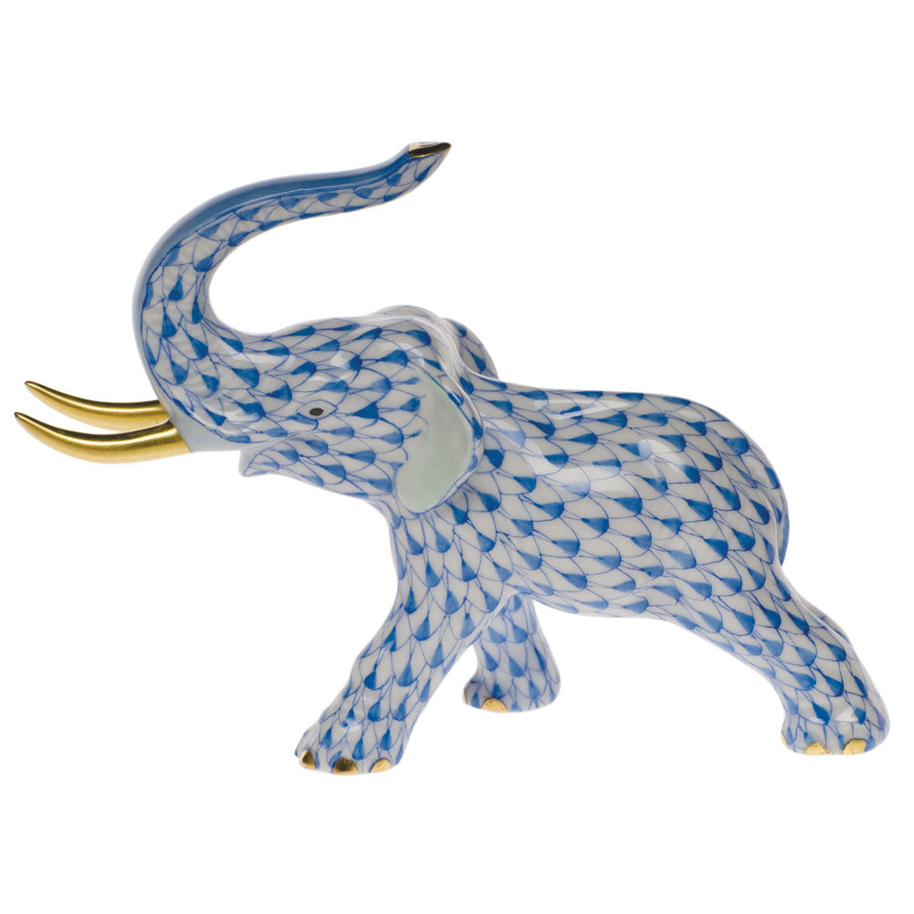 Elephant with Tusks — Blue