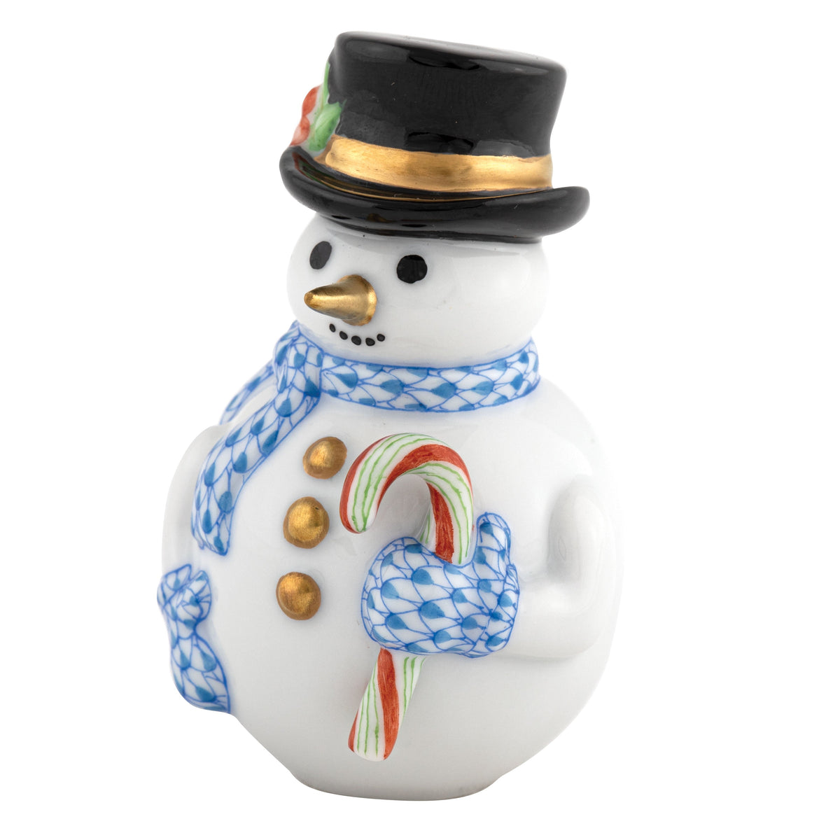 Candy Cane Snowman — Blue