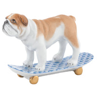 Skateboarding Bulldog — Blue