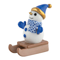 Sledding Snowman — Sapphire