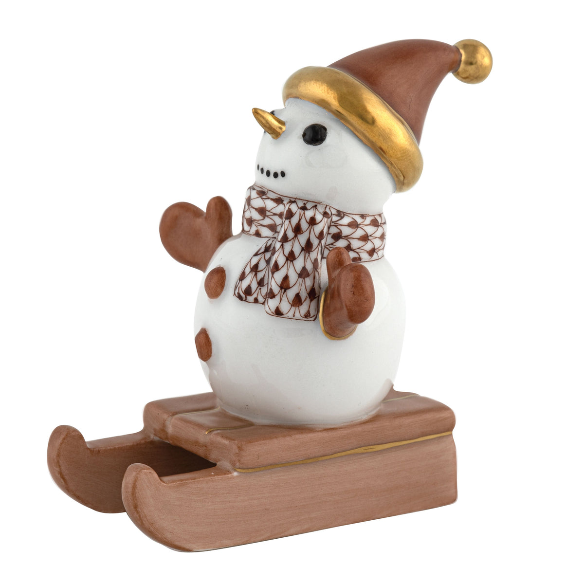 Sledding Snowman — Chocolate