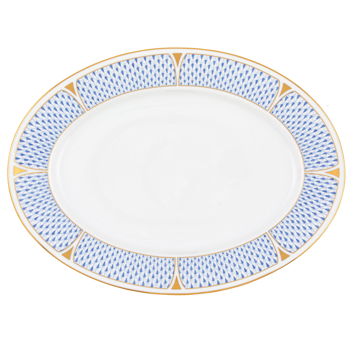 Art Deco Blue Oval Platter