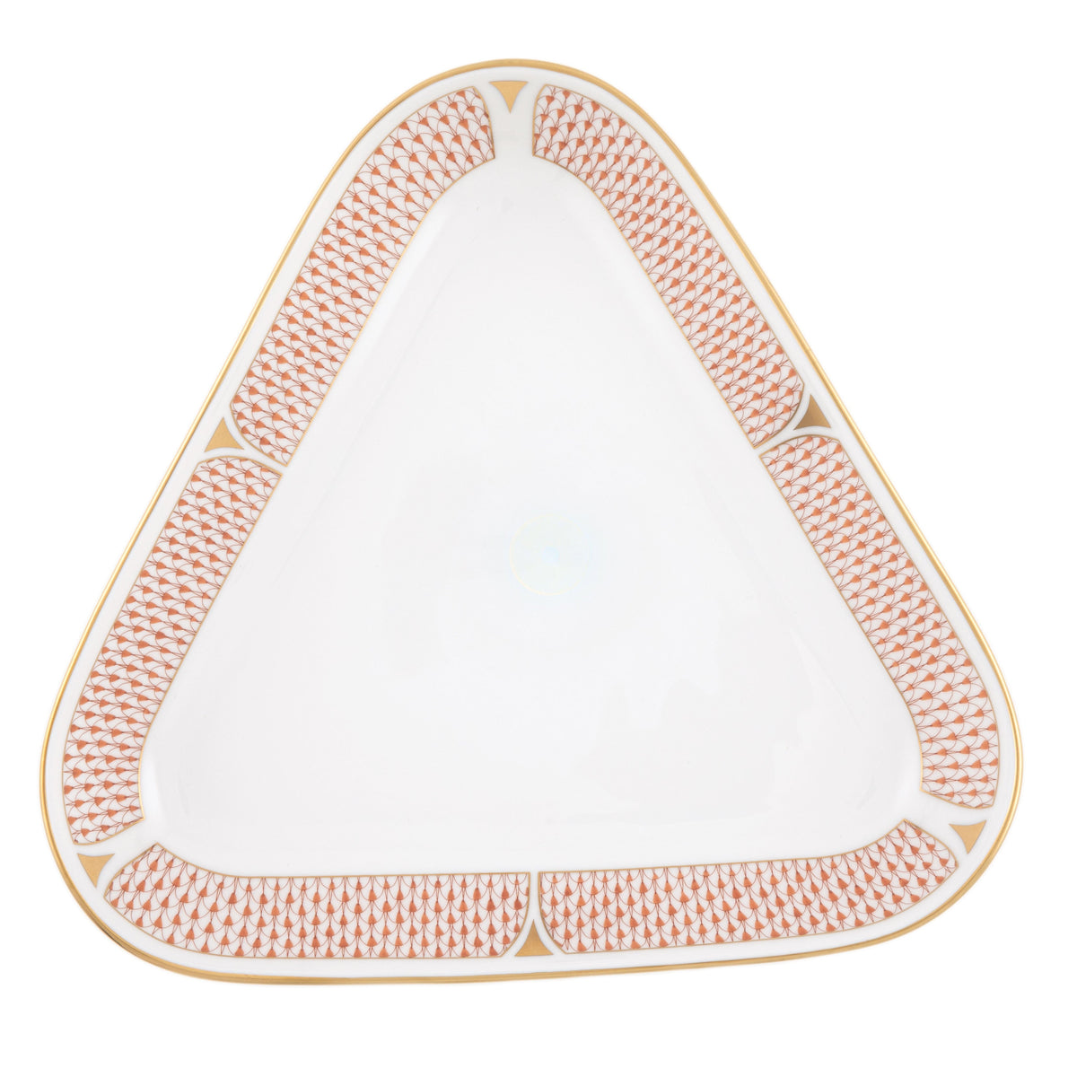 Art Deco Rust Triangle Dish