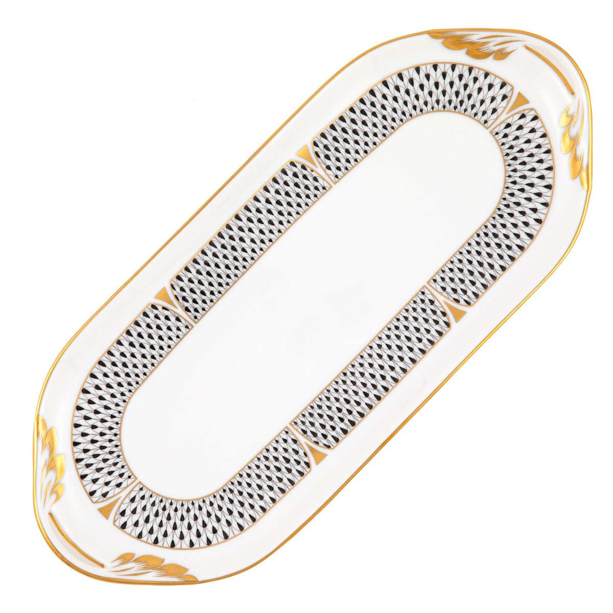 Art Deco Black Sandwich Tray