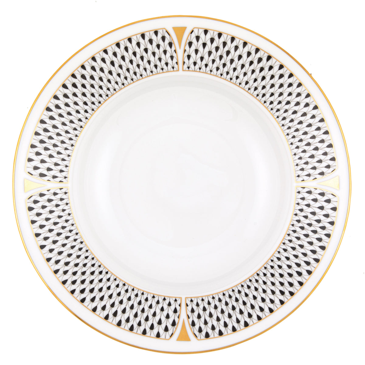 Art Deco Black Rim Soup