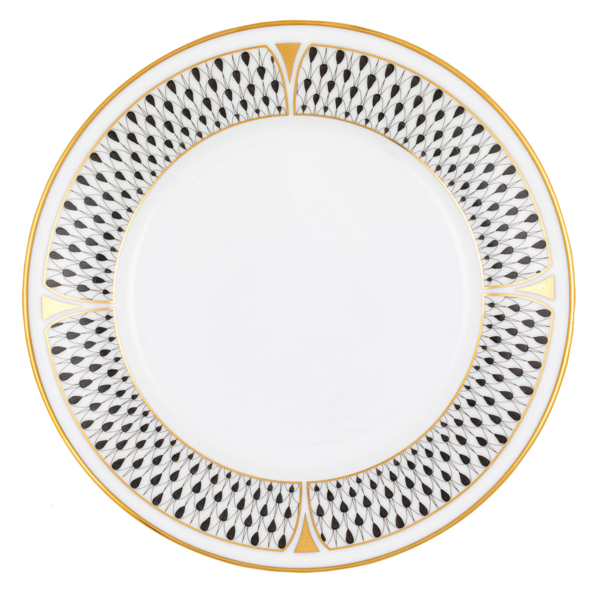 Art Deco Black Bread and Butter Plate