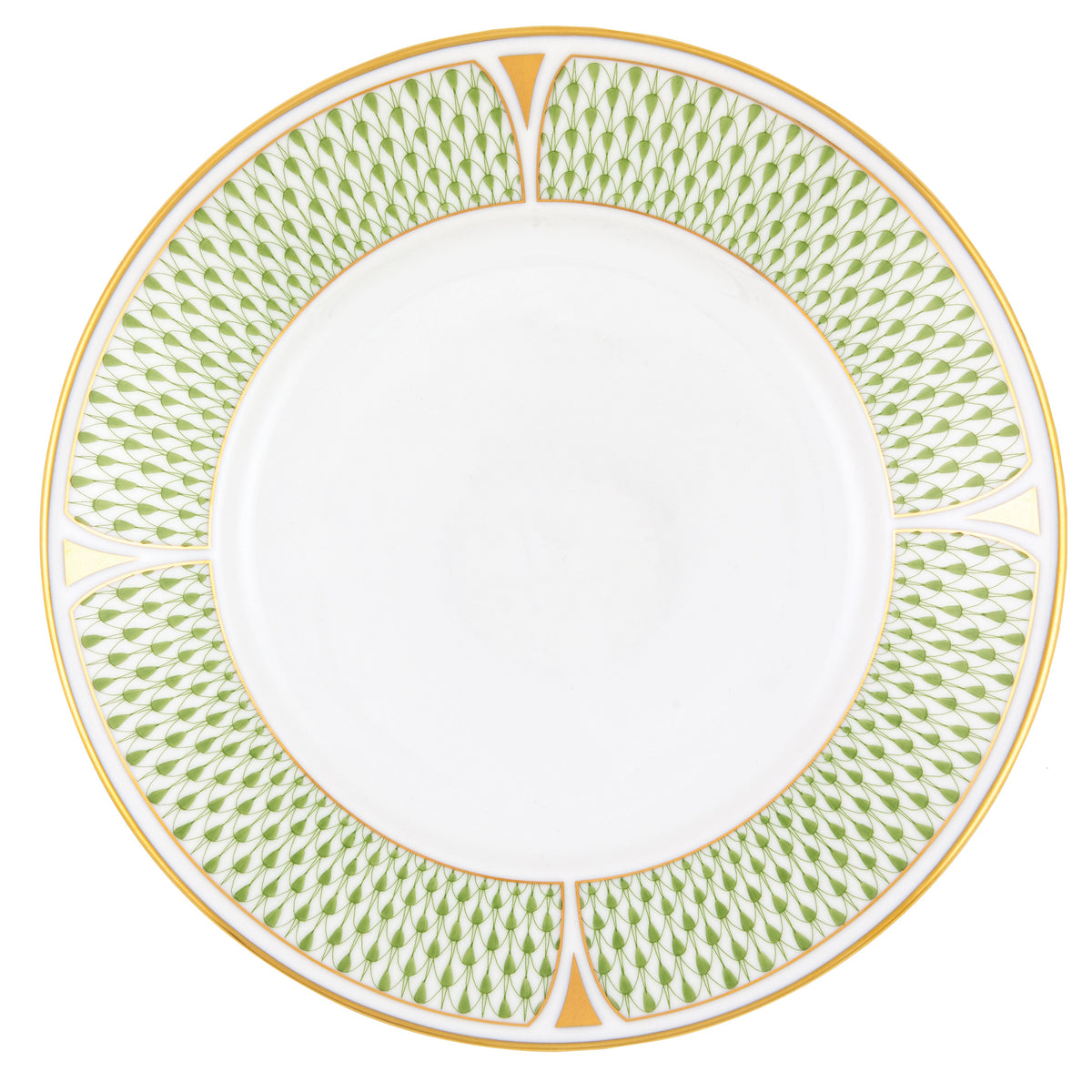 Art Deco Green Dessert Plate