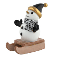 Sledding Snowman — Black