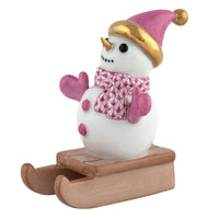 Sledding Snowman — Raspberry