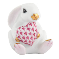 Bunny with Heart — White & Raspberry