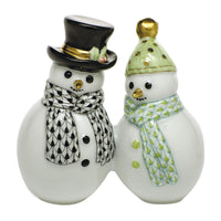 Snowman Couple — Black & Keylime