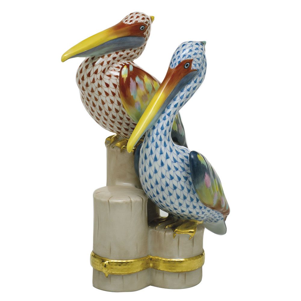Herend Pelicans on Pier - Limited Edition
