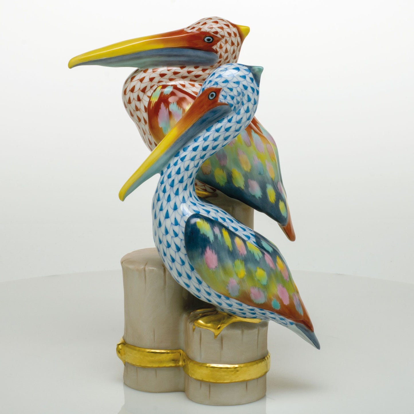 Herend Pelicans on Pier - Limited Edition