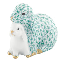 Cuddling Bunnies — Green