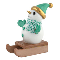Sledding Snowman — Green