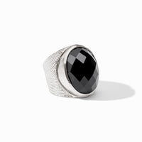 Julie Vos Sterling Verona Statement Ring, Obsidian Black