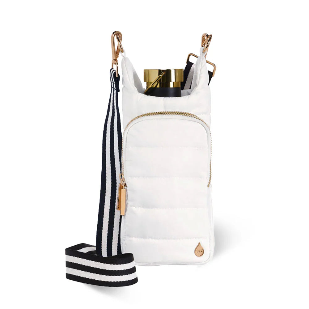 White Ripstop HydroBag® with Black and White Striped Strap