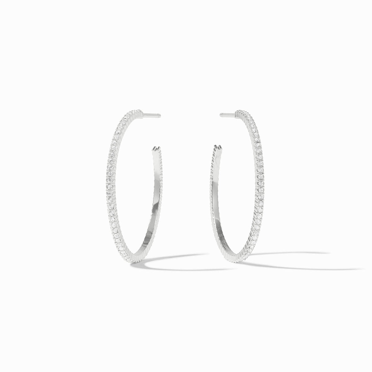 Julie Vos Sterling Windsor Hoop, Cubic Zirconia